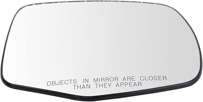 TRQ Passenger Side Mirror Glass Heated Convex Backing Plate For Factory Equipped & Aftermarket Mirrors Compatible with 21-22 