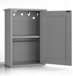VINGLI Bathroom Wall Cabinet, Gray Medicine Cabinet with Single Door, Small Over Toilet Storage Organizer with Adjustable She