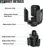 Car Cup Holder Expander, All Purpose Cup Holder Adapter with Adjustable Base, Auto Cup Organizer Expander Holder Compatible with 3.04" to 5.25" Bottles, Mugs, Drinks, Foods (2 PCS)
