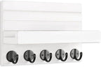 Lwenki Key Holder for Wall, Decorative Key and Mail Holder with Shelf Has Large Key Hooks for Bags, Coats, Umbrella – Paulown
