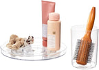 iDesign The Sarah Tanno Collection 11" Lazy Susan Spinning Cosmetic Organizer with Removable Cup, Clear/White