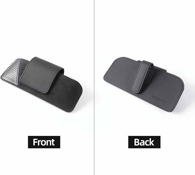 Betterhumz Sunglasses Organizer Box Car Sun Visor Compatible with BMW F20 F22 F23 F30 F34 F32 118i M235i M135i 114d 218i M240i Eyeglasses Holder Storage Case for Alcantara Accessories (carbon leather)
