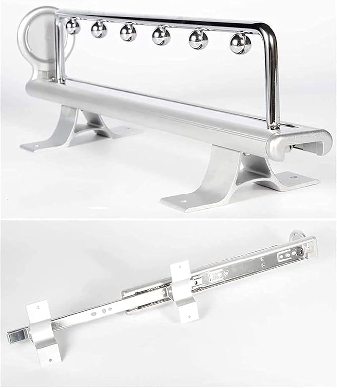Pull Out Closet Hanger Metal Sliding Clothes Rail,Extendable Clothing Storage Rack for Wardrobe Space Saving,Metal Base,360mm