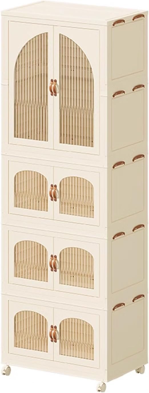 Heavy Duty Clothes Rack - Portable Foldable Wardrobe with Hanging Space on Wheels for Bedroom, Dorm, or Laundry Room Use, 81x
