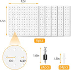 6Pcs Pegboard, Peg Board, Metal Pegboard Wall Organizer Panels Accessories, Mount Display Pegboard Kits for Walls Garage Craf