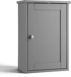 VINGLI Bathroom Wall Cabinet, Gray Medicine Cabinet with Single Door, Small Over Toilet Storage Organizer with Adjustable She