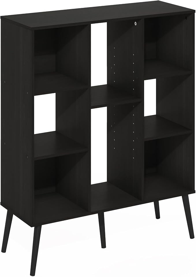 Furinno Claude Mid Century Style Book Shelf, 8-Cube Bookshelf, Cube Storage Organizer Bookcase with Wood Legs, 10.9 x 31.5 x 