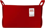 Collapsible Felt RED Storage Bin Large 14.6"x9.4"x9.4" – Foldable Basket with Handles for Closet, Laundry Room Organization, 