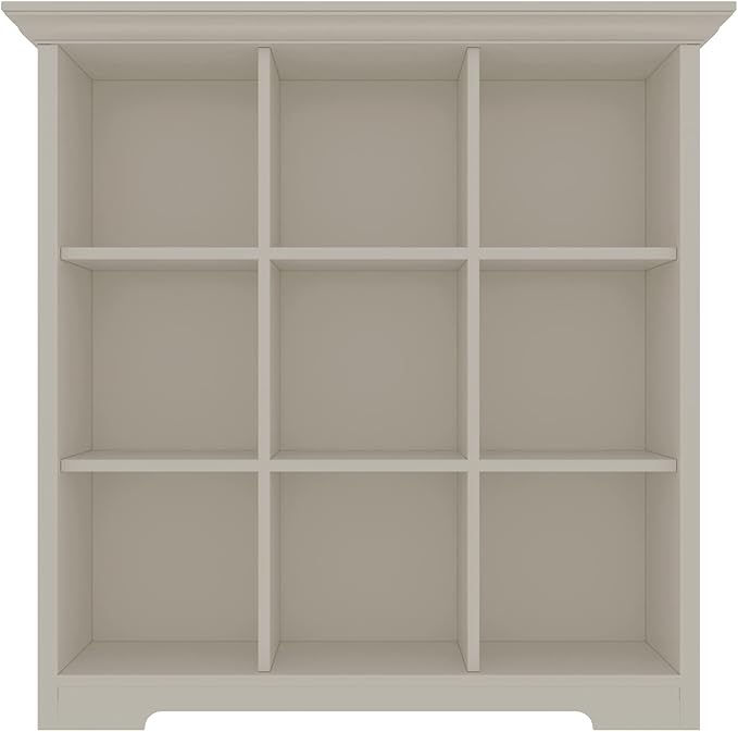 OSCHF Wooden Cube Shelf Bookcase - Modern 3 Tiers Floorstanding Open Bookshelf with Base for Home and Office, 9 Cubes Storage