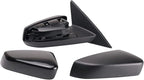 TRQ Driver & Passenger Side Power Mirror Set with Spotter Glass Paint to Match Caps Textured Black Compatible with 2011-2012 