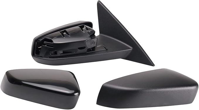 TRQ Driver & Passenger Side Power Mirror Set with Spotter Glass Paint to Match Caps Textured Black Compatible with 2011-2012 