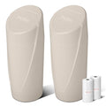 Car Trash Can Bin with Lid - 2 Packs Car Garbage Can Cup Holder-Light Beige Mini Leakproof Vehicle Garbage Bin with 40pcs Trash Bags-Automotive Organizers and Storage for Front Back Seat Accessories