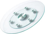 VEVOR 24 in Glass Lazy Susan Turntable, Tempered Glass Dining Table Centerpiece with 6 Rotating Wheels, 360° Smooth and Silen