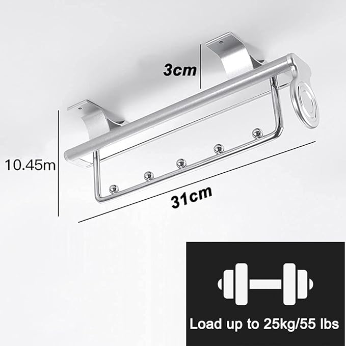 Pull Out Closet Hanger Metal Sliding Clothes Rail,Extendable Clothing Storage Rack for Wardrobe Space Saving,Metal Base,310mm