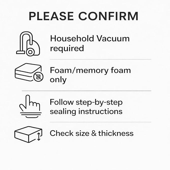 Mattress Vacuum Bag for Moving and Storage – Heavy Duty Compression Bag with Straps, Vacuum Bag for Memory Foam Mattress (Kin