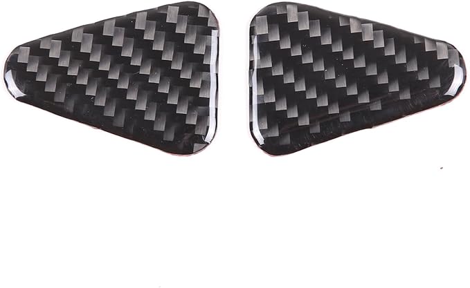Seat Belt Adjuster Base Panel Cover Compatible with Tesla Model 3 Highlander 2023+, Car Safety Belt Buckle Panel Decor Frame, Seat Belt Warp Cover, Carbon Fiber (Black)