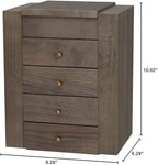 Meangood Jewelry Box Wood for Women, 5-Layer Large Organizer Box with Mirror & 4 Drawers for Rings, Earrings, Necklaces, Vint