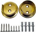 QCAA Extra Heavy Duty Premium Solid Brass Closet Pole Socket Set, 1-1/2 inch, with Stainless Screws, Polish Brass Lacquered, 