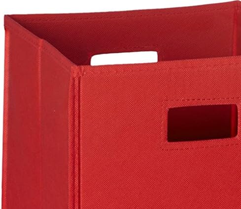 RiverRidge Folding Storage Bins with Handles Red Cube Storage Organizer for Closet, Bedroom & Playroom - Closet Organizers an