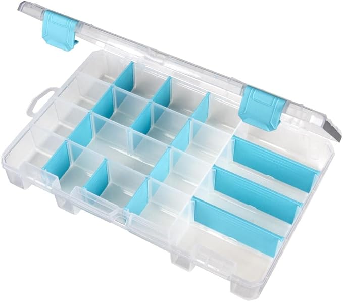 ArtBin 6944AG Medium Anti-Tarnish Box with 15 Removable Dividers, Jewelry & Craft Organizer, 1 Plastic Storage Case with Anti