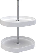 Rev-A-Shelf 20" Dual Shelf Lazy Susan D-Shaped for Corner Wall in Cabinet Kitchen Storage Organization, Turntable Storage Whi