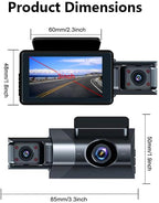 Dash Cam Front and Rear, 1080P Dual Dash Camera, WiFi & App Control, IR Night Vision, 170° Wide Angle, G-Sensor, Parking Mode