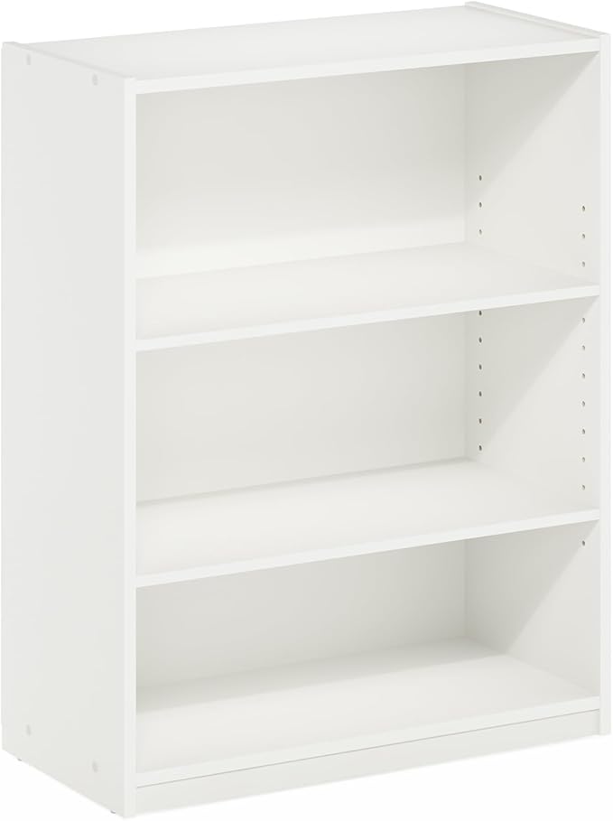 Furinno GEHRY Book Shelf, 3-Tier Bookshelf, Bookcase with Adjustable Shelves, 11.6 x 24.8 x 31.6, for Living Room, Bedroom, H