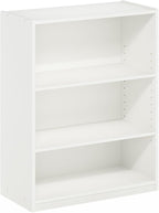 Furinno GEHRY Book Shelf, 3-Tier Bookshelf, Bookcase with Adjustable Shelves, 11.6 x 24.8 x 31.6, for Living Room, Bedroom, H