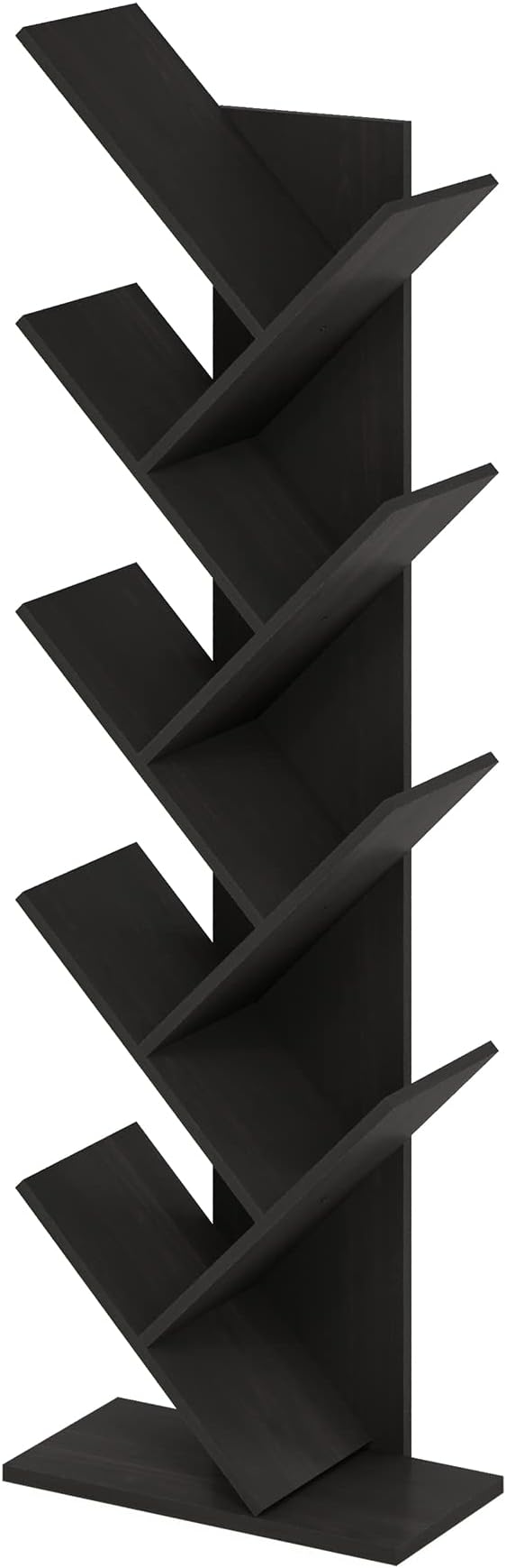 Furinno TREE Book Shelf, 9-Tier Bookshelf, Tree Bookcase with Angled Open Shelf, 8.4 x 15.7 x 50.9, for Room Decor, for Livin
