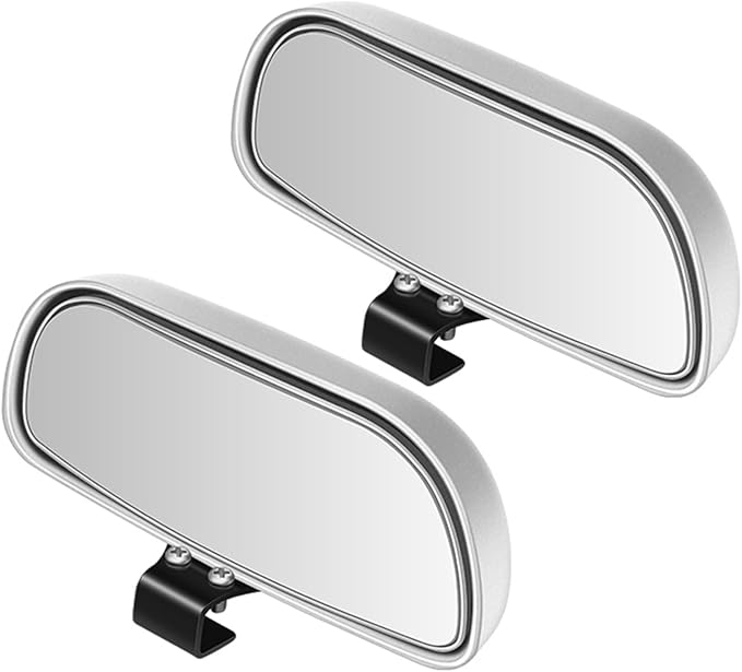 Blind Spot Mirror for Car, HD Glass Convex Wide Angle Blindspot Rear View Mirrors, Adjustable Clip On Car Side Mirror for Trucks SUVs Jeep RVs, Fits Max 0.16in/0.4cm Framed Mirrors