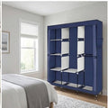 71" Portable Closet Wardrobe, Fabric Storage Organizer with Dustproof Cover, Shelves & Hanging Rod, Foldable Closet Wardrobe 