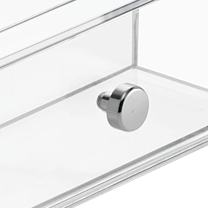 iDesign Clarity BPA-Free Plastic Organizer Drawer with Divided Tray, 6.97" x 6.5" x 3.94", Clear