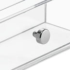 iDesign Clarity BPA-Free Plastic Organizer Drawer with Divided Tray, 6.97" x 6.5" x 3.94", Clear