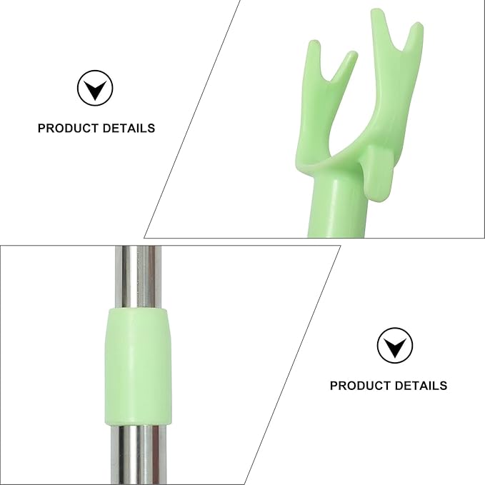 2pcs Closet Pole with Hook Telescoping Long Reach Stick Stainless Steel Clothing Hanger Garment Pole for Closet Shelf Ceiling