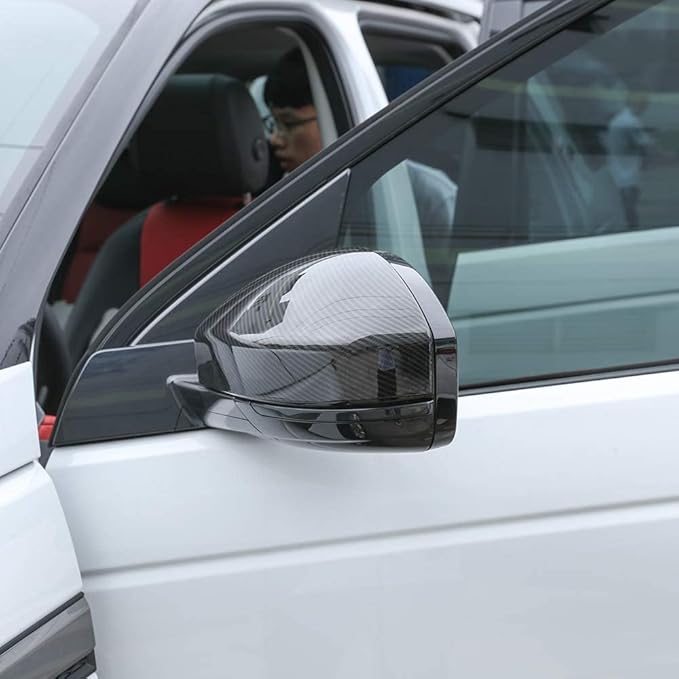 ABS Rearview Mirror Cover Side Mirror Protector Exterior Decoration for Land Rover Evoque 2016-2019,For Land Rover Discovery Sport 2015-2019,For Jaguar F-Pace X761 (Carbon fiber style)