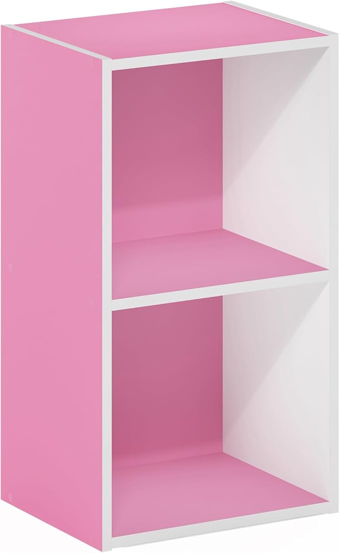 Furinno PASIR Book Shelf, 2-Tier Modern Bookshelf, Open Shelves Bookcase 9 x 12 x 21, Easy Assembly, for Living Room, Bedroom