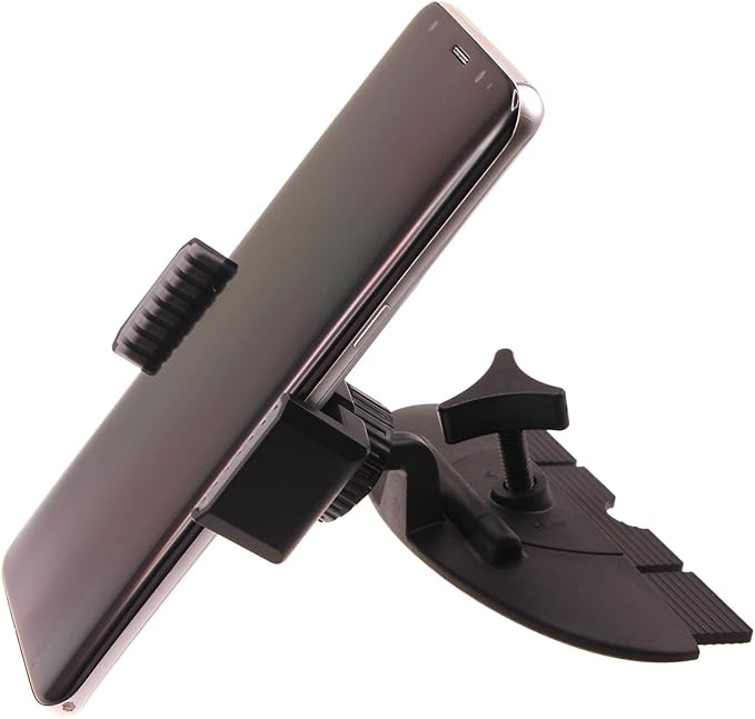 Car Mount CD Slot Holder Compatible with LG Aristo 4 Plus/Aristo 5/Prime 2/K40/Tribute Royal/LG K31/Phoenix 5/Fortune 3/Tribute Monarch/K8x/Risio 4, Cradle Swivel Dock Strong Grip CD Player Slot