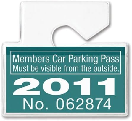 5 Pack - Clear Horizontal Vehicle Parking Permit Pass Hanger Tag Holder - Hangs from Car Rear View Mirror - by Specialist ID