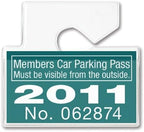 5 Pack - Clear Horizontal Vehicle Parking Permit Pass Hanger Tag Holder - Hangs from Car Rear View Mirror - by Specialist ID