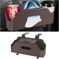 Zipelo Car Headrest Backseat Organizer with Cup Holder, Multi-Functional Vehicle Seat Back Hanging Storage Box with Hooks, Auto Drink Snack Phone Tray Travel Accessories for Kids Adults (Brown)