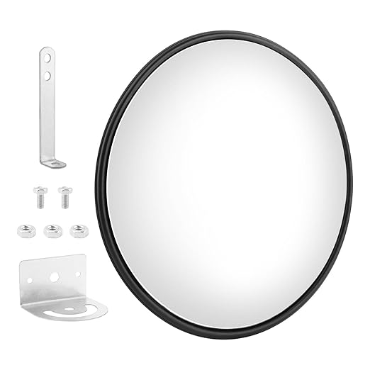12" Acrylic Convex Mirror Convex Security Mirror, 12" Corner Security Blind Spot Mirrors, Traffic Garage Corner Mirrors, Adjustable Wide AngleMirrors for Indoor Outdoor