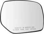 TRQ Passenger Side Mirror Glass Convex with Backing Plate For Factory Equipped Mirrors Only Compatible with 2014-2018 Subaru 