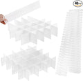 Foraineam 48Pcs Drawer Dividers, Adjustable DIY Grid Divider White Storage Organizer Separator, Socks Underwear Scarves Makeu