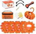 LED Road Flares 6Pack Roadside Emergency car kit Emergency Road Flares Kit with Magnetic Base for Vehicles & Boat | 9 Flash M