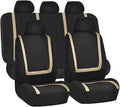 BELOMI Car Seat Covers Full Set, Breathable Premium Cloth Automotive Seat Cover, Universal Front and Rear Seat Covers, Easy t