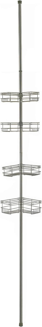 Utopia Alley Rust-Resistant Shower Tension Pole Caddy, 4 Shelves (Satin Nickel)