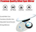 Ampper Blind Spot Mirror Oval, HD Glass Frameless Stick on Adjustabe Convex Wide Angle Rear View Blind Spot Car Mirror for Car Blind Spot, Pack of 4