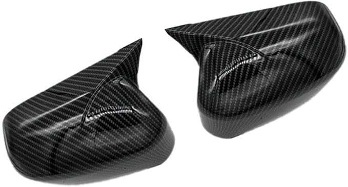 2Pcs Ox Horn Side Mirror Cover Exterior Decoration Rearview Mirror Guard Cover Trim for Honda Civic 2006-2011 Carbon Fiber Mirror Cap Cover Replacement