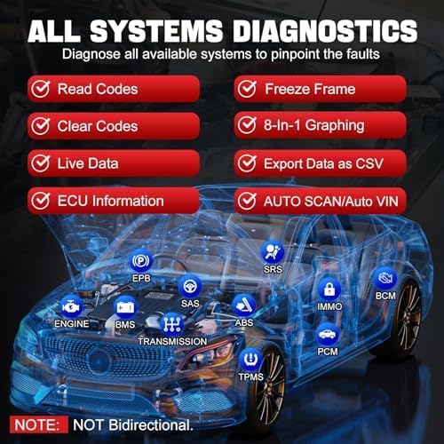 XTOOL IP608 Full System OBD2 Scanner Diagnostic Tool, Code Reader for Cars and Trucks with 30+ Services - EPB/SAS/BMS/Throttle