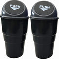 Car Trash Can with Lid, Automotive Cup Holder Mini Vehicle Garbage Can Trash Bin for Car Office Home Bedroom (Grey 2 Pack)